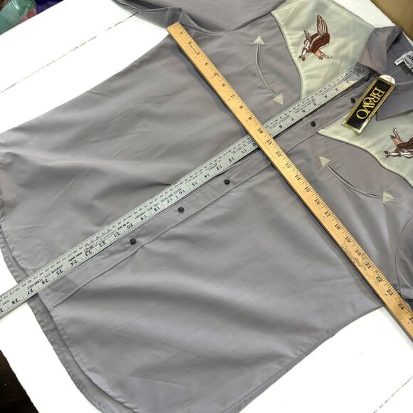 Bravo Rodeo Cowboy Shirt Western Pearl Snaps Embroidered Eagles Vintage NWT - Picture 9 of 11